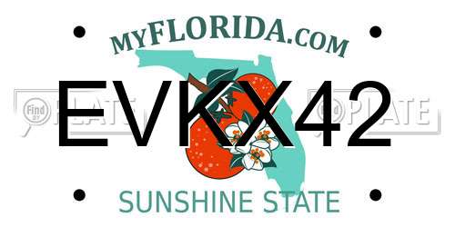 EVKX42 Florida License Plate