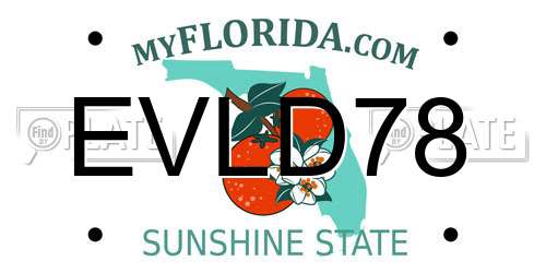 EVLD78 Florida License Plate