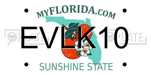 EVLK10 Florida License Plate