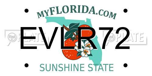 EVLR72 Florida License Plate