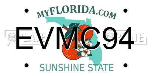 EVMC94 Florida License Plate