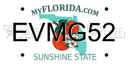 EVMG52 Florida License Plate