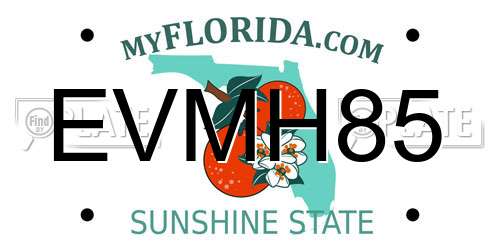 EVMH85 Florida License Plate
