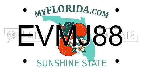 EVMJ88 Florida License Plate