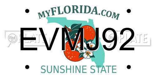 EVMJ92 Florida License Plate