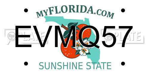 EVMQ57 Florida License Plate