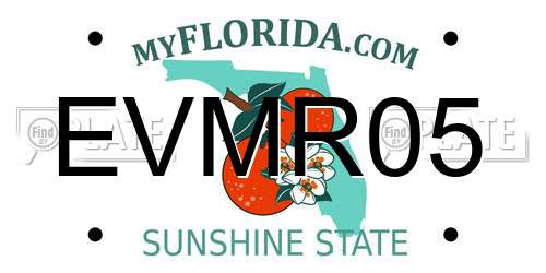 EVMR05 Florida License Plate