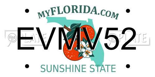 EVMV52 Florida License Plate