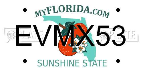 EVMX53 Florida License Plate