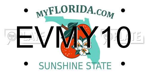 EVMY10 Florida License Plate