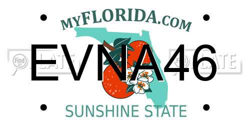 EVNA46 Florida License Plate