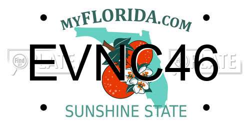 EVNC46 Florida License Plate