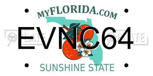 EVNC64 Florida License Plate