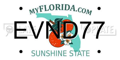EVND77 Florida License Plate