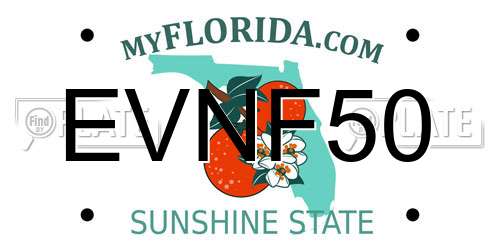EVNF50 Florida License Plate