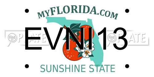 EVNI13 Florida License Plate