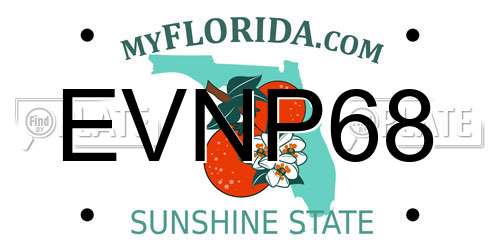 EVNP68 Florida License Plate
