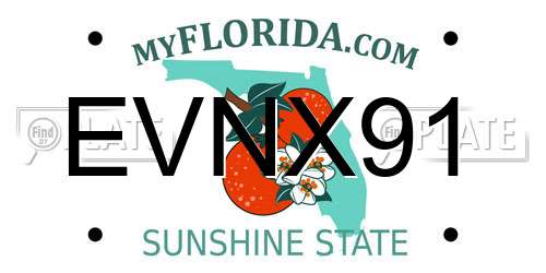 EVNX91 Florida License Plate
