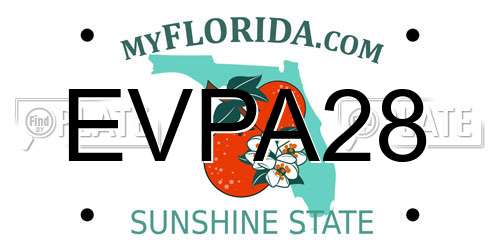 EVPA28 Florida License Plate