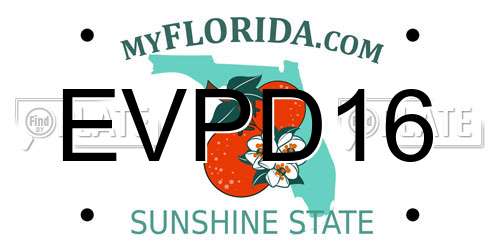 EVPD16 Florida License Plate