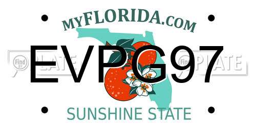 EVPG97 Florida License Plate