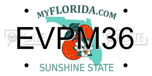 EVPM36 Florida License Plate