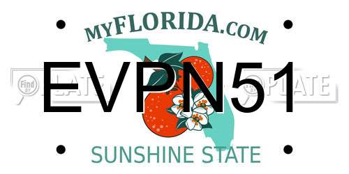 EVPN51 Florida License Plate