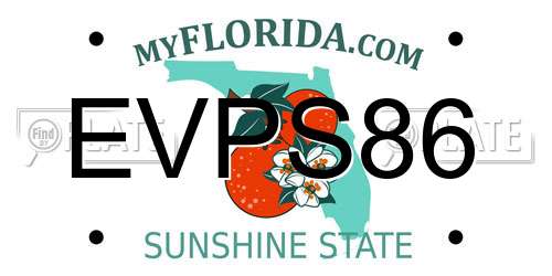 EVPS86 Florida License Plate