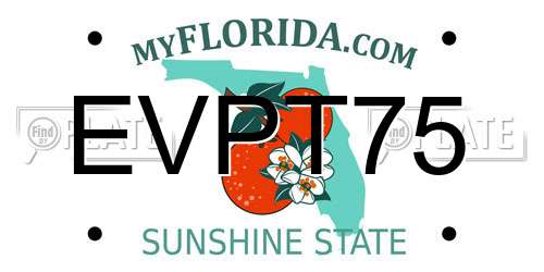 EVPT75 Florida License Plate