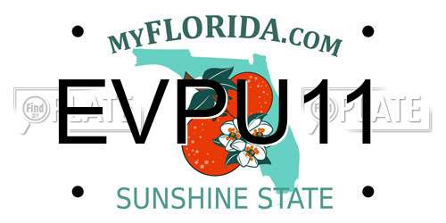 EVPU11 Florida License Plate