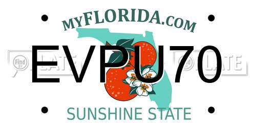 EVPU70 Florida License Plate