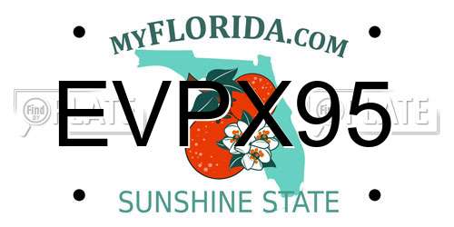 EVPX95 Florida License Plate