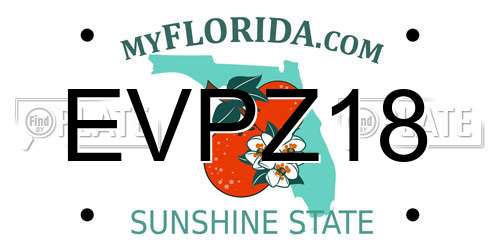 EVPZ18 Florida License Plate
