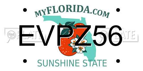 EVPZ56 Florida License Plate