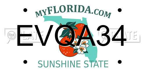EVQA34 Florida License Plate