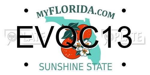 EVQC13 Florida License Plate