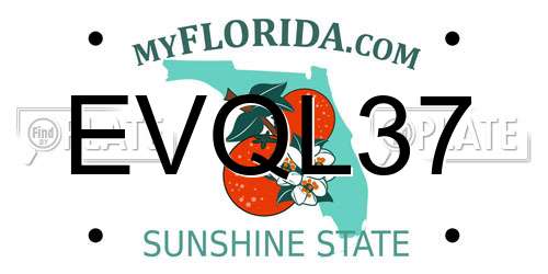 EVQL37 Florida License Plate