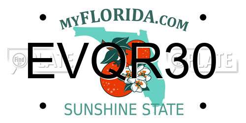 EVQR30 Florida License Plate