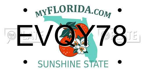 EVQY78 Florida License Plate