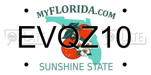 EVQZ10 Florida License Plate