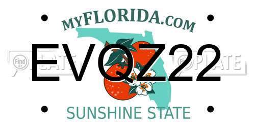 EVQZ22 Florida License Plate