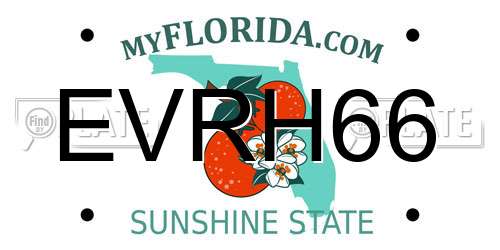 EVRH66 Florida License Plate