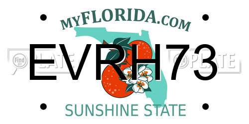 EVRH73 Florida License Plate