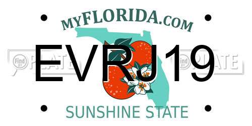 EVRJ19 Florida License Plate