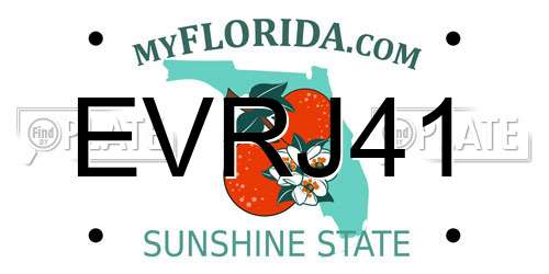EVRJ41 Florida License Plate