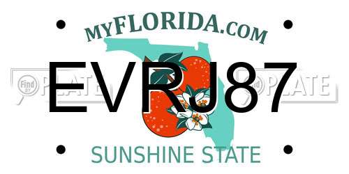 EVRJ87 Florida License Plate