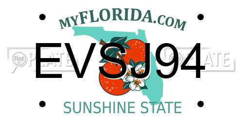 EVSJ94 Florida License Plate