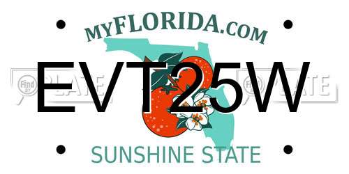 EVT25W Florida License Plate