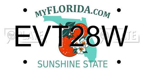 EVT28W Florida License Plate