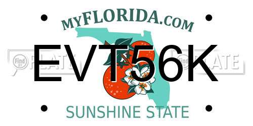 EVT56K Florida License Plate